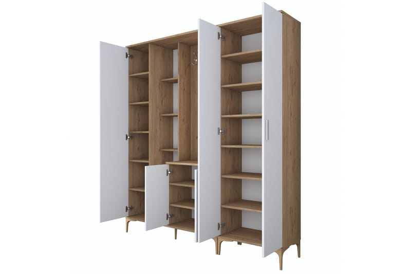 Lukkha Hallmöbel - Valnöt/Vit - Förvaring - Klädförvaring - Garderob & garderobssystem - Garderobsinredning - Backstativ