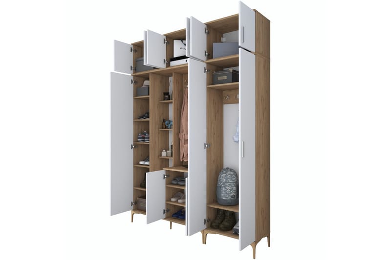 Lukkha Hallmöbel - Valnöt/Vit - Förvaring - Klädförvaring - Garderob & garderobssystem - Garderobsinredning - Backstativ
