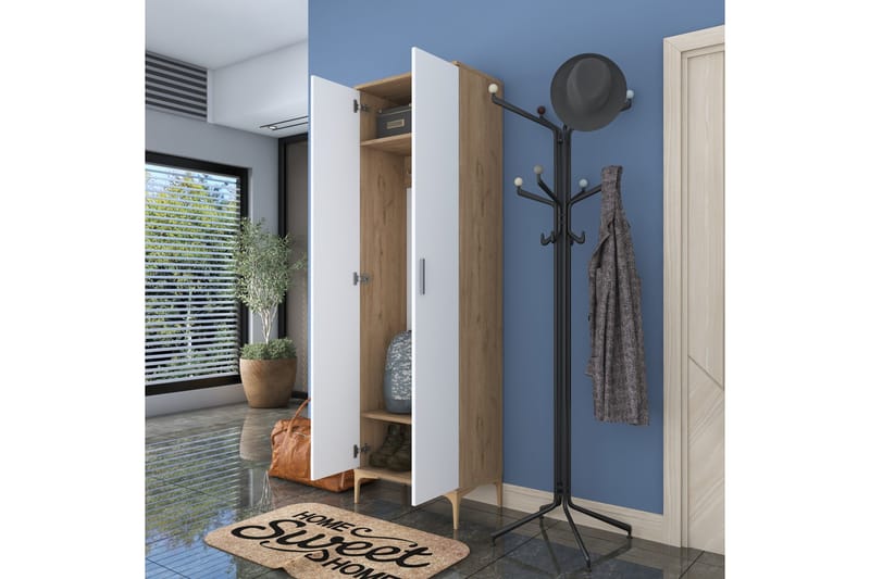 Lukkha Hallmöbel - Valnöt/Vit - Förvaring - Klädförvaring - Garderob & garderobssystem - Garderobsinredning - Backstativ