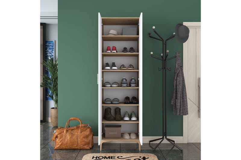 Lukkha Hallmöbel - Valnöt/Vit - Förvaring - Klädförvaring - Garderob & garderobssystem - Garderobsinredning - Backstativ