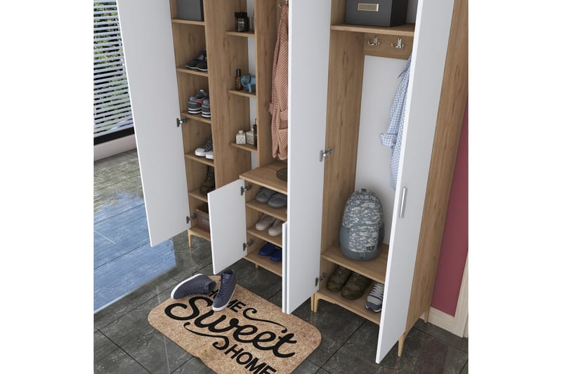 Lukkha Hallmöbel - Valnöt/Vit - Förvaring - Klädförvaring - Garderob & garderobssystem - Garderobsinredning - Backstativ