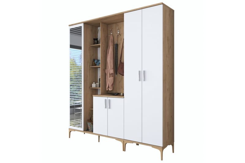 Lukkha Hallmöbel - Valnöt/Vit - Förvaring - Klädförvaring - Garderob & garderobssystem - Garderobsinredning - Backstativ