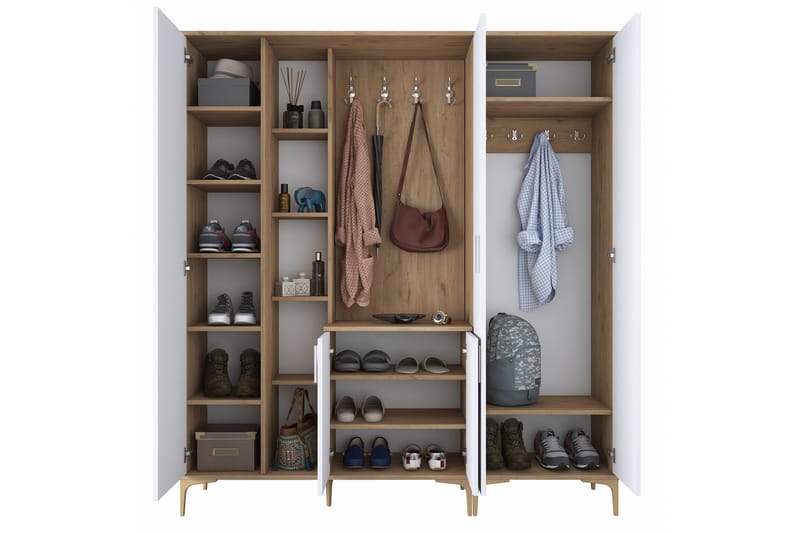 Lukkha Hallmöbel - Valnöt/Vit - Förvaring - Klädförvaring - Garderob & garderobssystem - Garderobsinredning - Backstativ