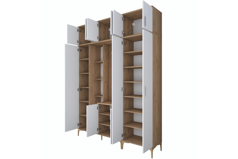 Lukkha Hallmöbel - Valnöt/Vit - Förvaring - Klädförvaring - Garderob & garderobssystem - Garderobsinredning - Backstativ
