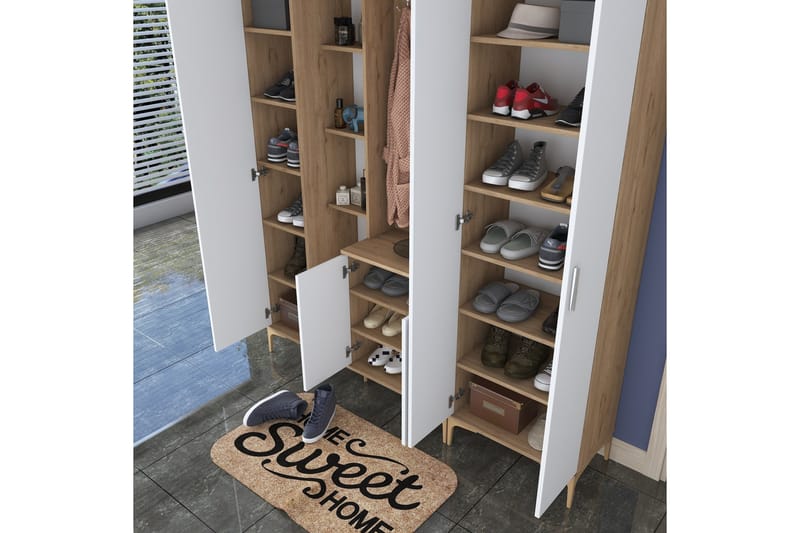 Lukkha Hallmöbel - Valnöt/Vit - Förvaring - Klädförvaring - Garderob & garderobssystem - Garderobsinredning - Backstativ