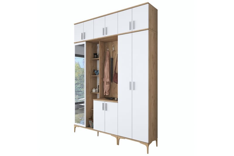Lukkha Hallmöbel - Valnöt/Vit - Förvaring - Klädförvaring - Garderob & garderobssystem - Garderobsinredning - Backstativ