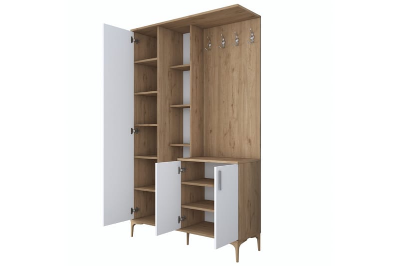 Lukkha Hallmöbel - Valnöt/Vit - Förvaring - Klädförvaring - Garderob & garderobssystem - Garderobsinredning - Backstativ