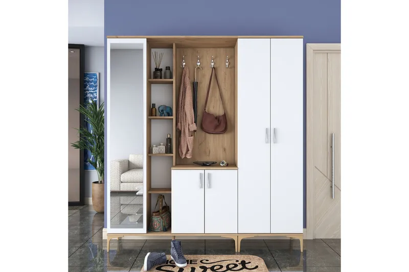 Lukkha Hallmöbel, Valnöt/Vit