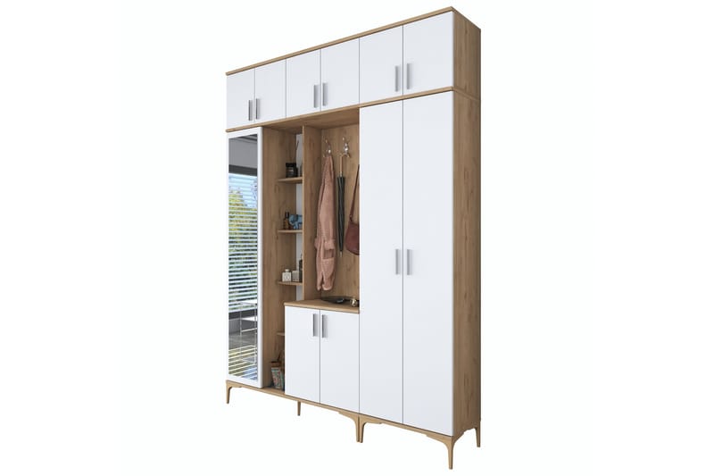 Lukkha Hallmöbel - Valnöt/Vit - Förvaring - Klädförvaring - Garderob & garderobssystem - Garderobsinredning - Backstativ
