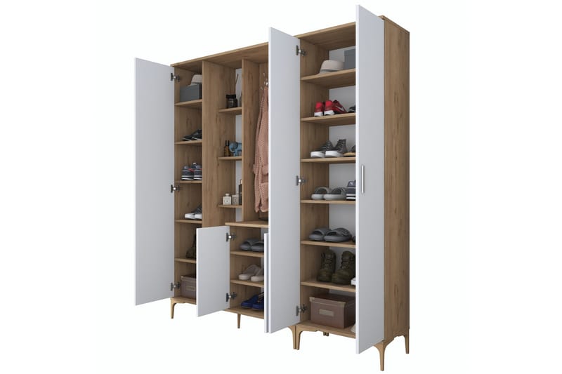 Lukkha Hallmöbel - Valnöt/Vit - Förvaring - Klädförvaring - Garderob & garderobssystem - Garderobsinredning - Backstativ