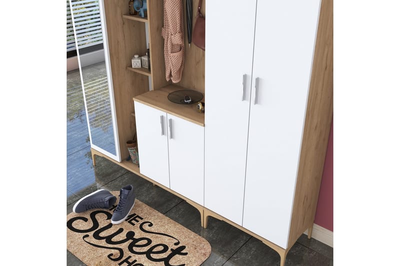 Lukkha Hallmöbel - Valnöt/Vit - Förvaring - Klädförvaring - Garderob & garderobssystem - Garderobsinredning - Backstativ