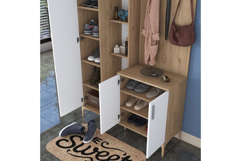 Lukkha Hallmöbel - Valnöt/Vit - Förvaring - Klädförvaring - Garderob & garderobssystem - Garderobsinredning - Backstativ
