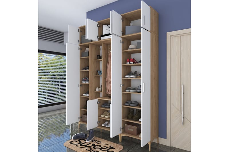 Lukkha Hallmöbel - Valnöt/Vit - Förvaring - Klädförvaring - Garderob & garderobssystem - Garderobsinredning - Backstativ