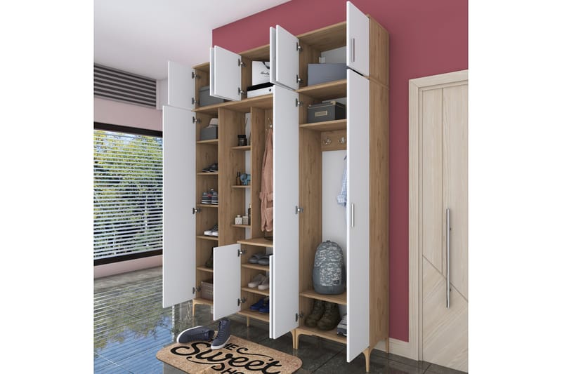 Lukkha Hallmöbel - Valnöt/Vit - Förvaring - Klädförvaring - Garderob & garderobssystem - Garderobsinredning - Backstativ