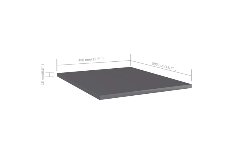 Hyllplan 8 st grå högglans 40x50x1,5 cm spånskiva - Grå - Förvaring - Klädförvaring - Garderob & garderobssystem - Garderobsinredning - Hyllplan till garderob