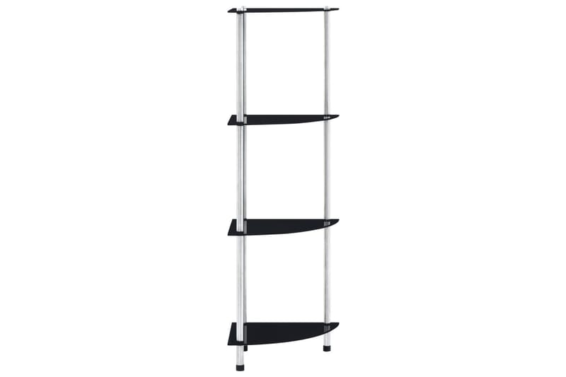 Hylla 4 hyllplan svart 30x30x100 cm härdat glas - Svart - Förvaring - Klädförvaring - Garderob & garderobssystem - Garderobsinredning - Hyllplan till garderob