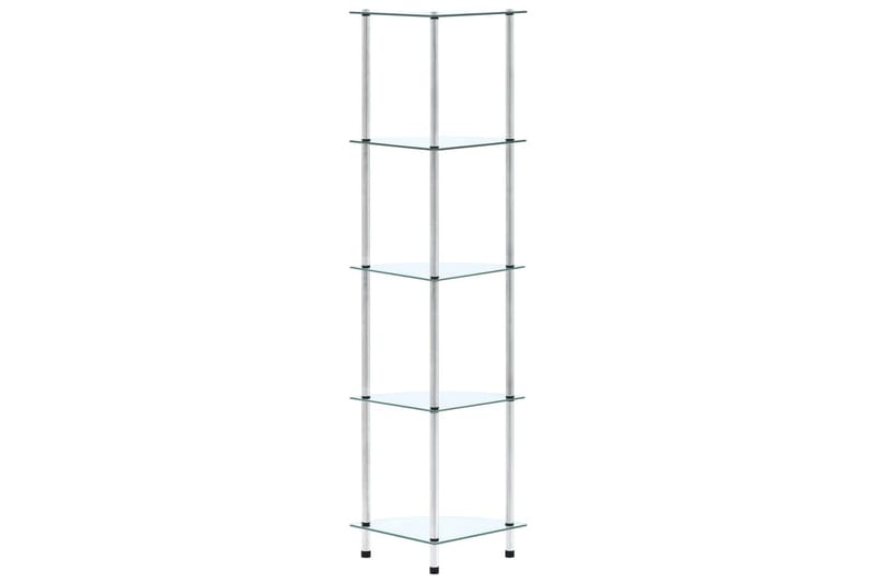 Hylla 5 hyllplan transparent 30x30x130 cm härdat glas - Transparent - Förvaring - Klädförvaring - Garderob & garderobssystem - Garderobsinredning - Hyllplan till garderob