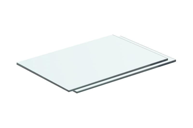 Hyllplan 2 st glas genomskinlig 40x20 cm - Transparent - Hyllplan till garderob - Hyllplan & hyllkonsol