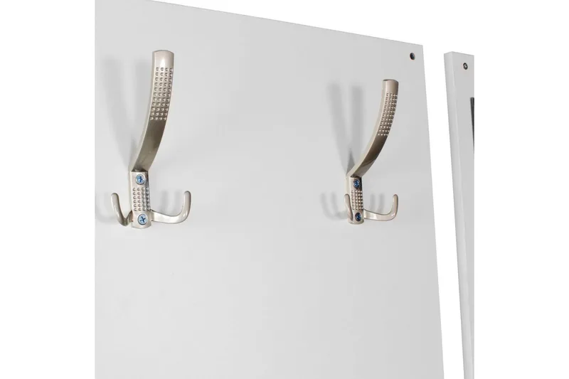 Kapprum Wohnling Väggmonterad hatthylla med spegel, skohylla, spånskiva, modern Vit - Vit - Möbler - Hallmöbler - Möbelset för hall & entre