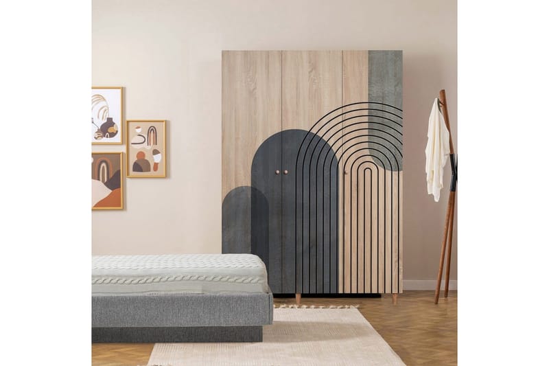 Gladfield Garderob 135x192 cm - Natur - Förvaring - Klädförvaring - Garderob & garderobssystem