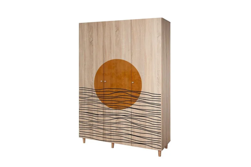 Gladfield Garderob 135x192 cm - Natur - Förvaring - Klädförvaring - Garderob & garderobssystem
