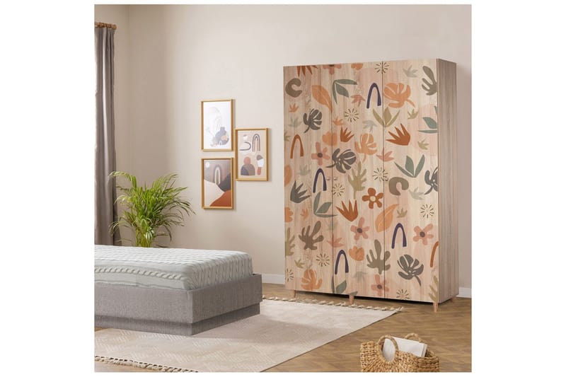Gladfield Garderob 135x192 cm - Natur - Förvaring - Klädförvaring - Garderob & garderobssystem