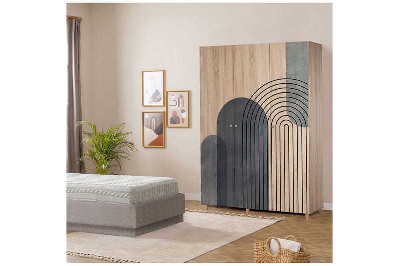 Gladfield Garderob 135x192 cm - Natur - Förvaring - Klädförvaring - Garderob & garderobssystem