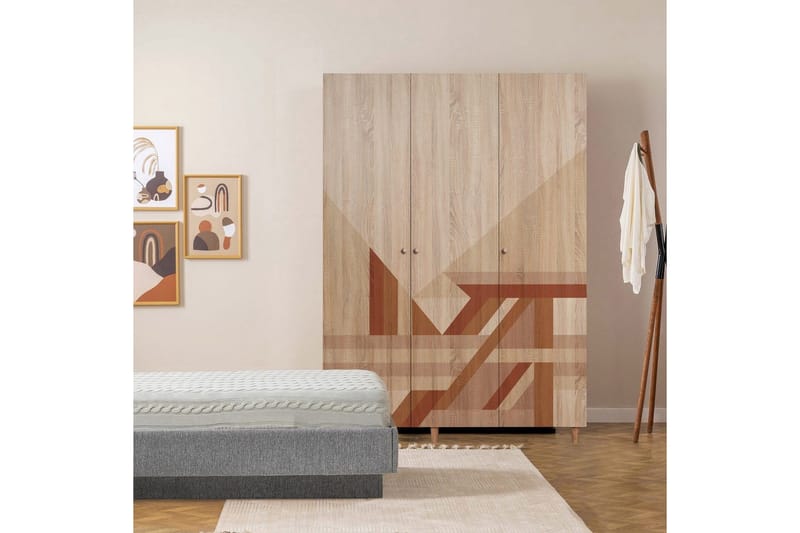 Gladfield Garderob 135x192 cm - Natur - Förvaring - Klädförvaring - Garderob & garderobssystem