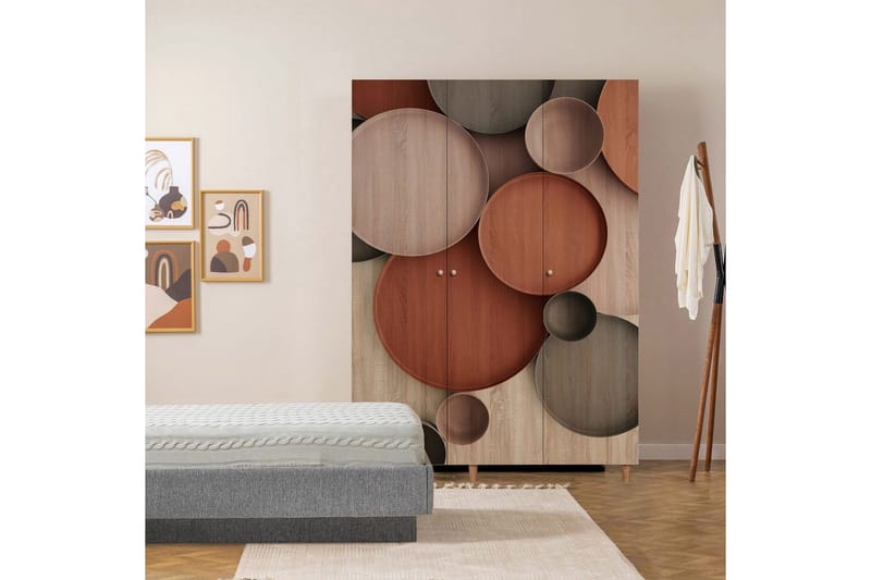 Gladfield Garderob 135x192 cm - Natur - Förvaring - Klädförvaring - Garderob & garderobssystem