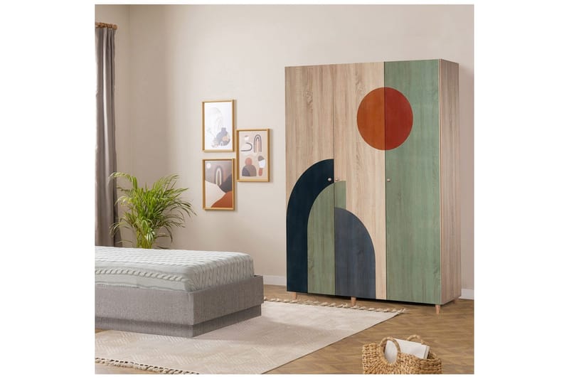 Gladfield Garderob 135x192 cm - Natur - Förvaring - Klädförvaring - Garderob & garderobssystem