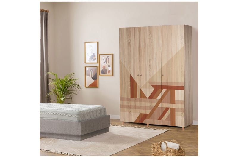 Gladfield Garderob 135x192 cm - Natur - Förvaring - Klädförvaring - Garderob & garderobssystem