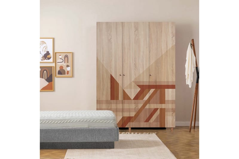 Gladfield Garderob 135x192 cm - Natur - Förvaring - Klädförvaring - Garderob & garderobssystem