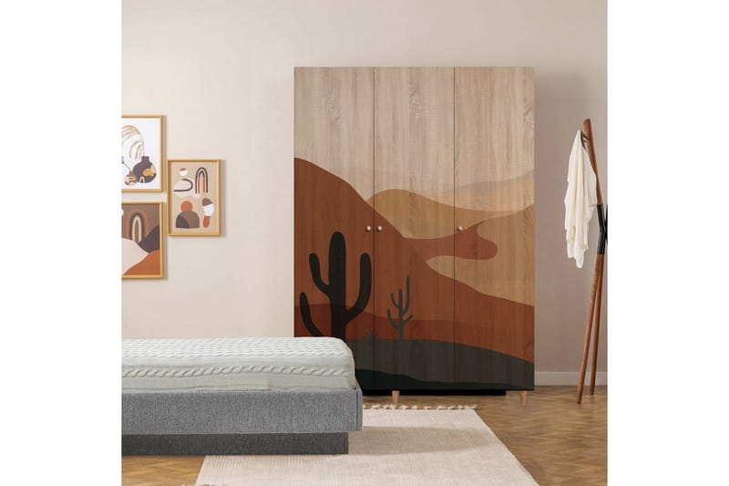 Gladfield Garderob 135x192 cm - Natur - Förvaring - Klädförvaring - Garderob & garderobssystem