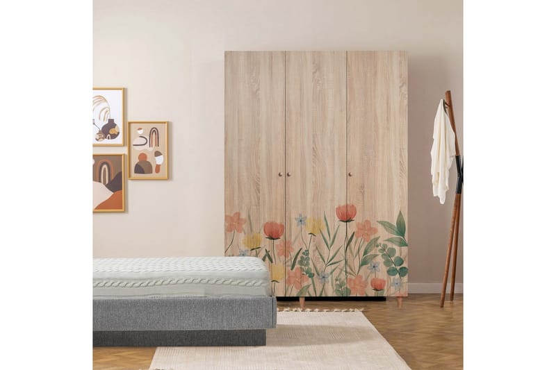 Gladfield Garderob 135x192 cm - Natur - Förvaring - Klädförvaring - Garderob & garderobssystem