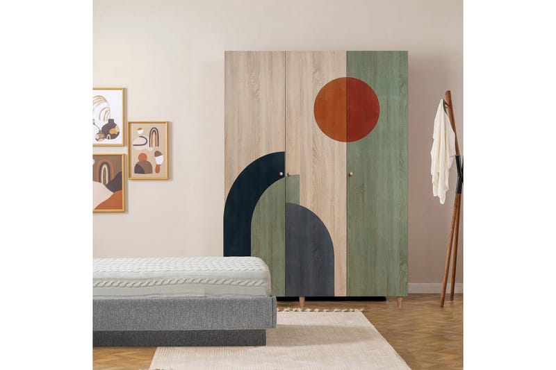 Gladfield Garderob 135x192 cm - Natur - Förvaring - Klädförvaring - Garderob & garderobssystem