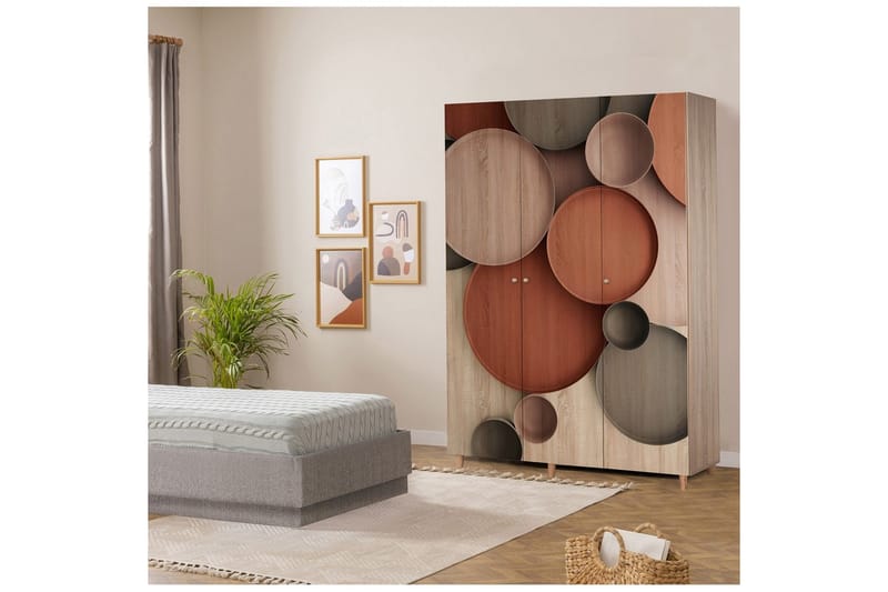 Gladfield Garderob 135x192 cm - Natur - Förvaring - Klädförvaring - Garderob & garderobssystem