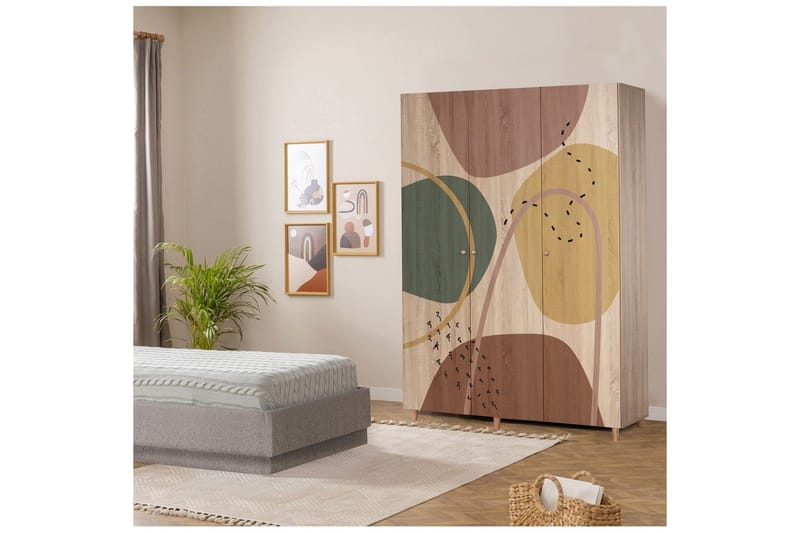 Gladfield Garderob 135x192 cm - Natur - Förvaring - Klädförvaring - Garderob & garderobssystem
