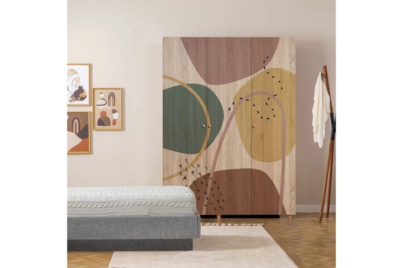 Gladfield Garderob 135x192 cm - Natur - Förvaring - Klädförvaring - Garderob & garderobssystem