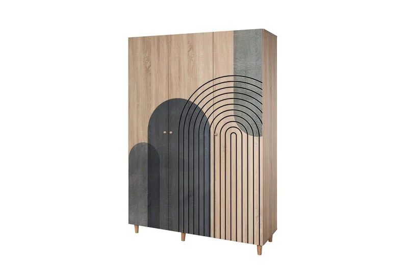 Gladfield Garderob 135x192 cm - Natur - Förvaring - Klädförvaring - Garderob & garderobssystem