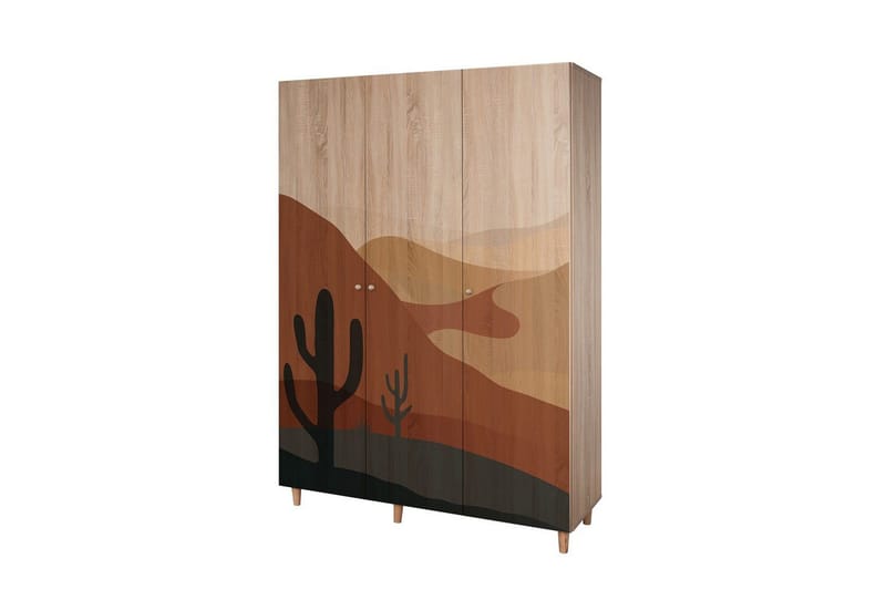 Gladfield Garderob 135x192 cm - Natur - Förvaring - Klädförvaring - Garderob & garderobssystem