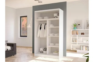 Glenmore Garderob 100 cm i Målat Trä - Vit - Förvaring - Klädförvaring - Garderob & garderobssystem