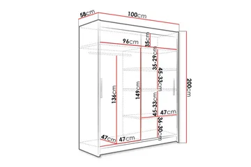 Glenmore Garderob 100 cm i Målat Trä - Vit - Förvaring - Klädförvaring - Garderob & garderobssystem