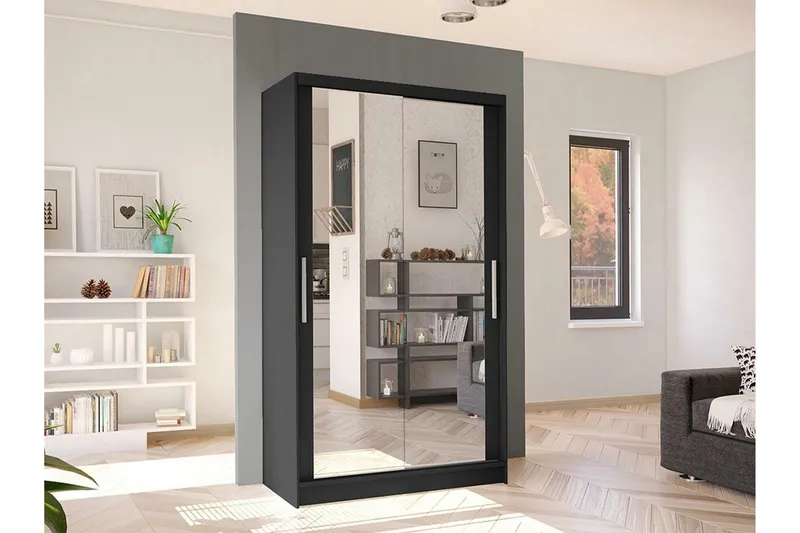 Glenmore Garderob m. Spegel Black - Förvaring - Klädförvaring - Garderob & garderobssystem