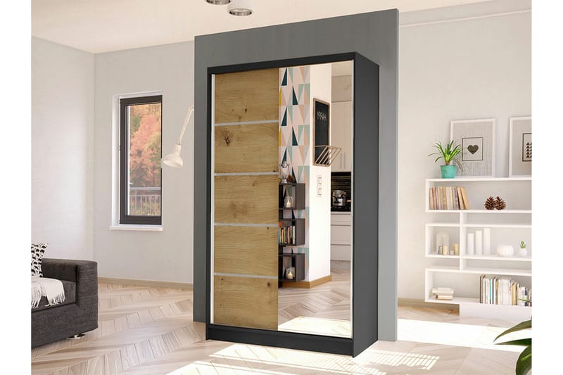 Glenmore Garderob m. Spegel Black - Förvaring - Klädförvaring - Garderob & garderobssystem