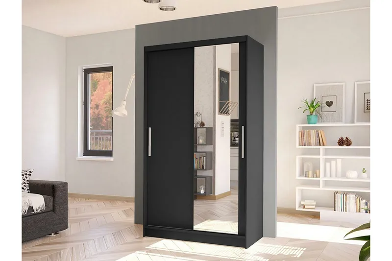 Glenmore Garderob m. Spegel Black - Förvaring - Klädförvaring - Garderob & garderobssystem