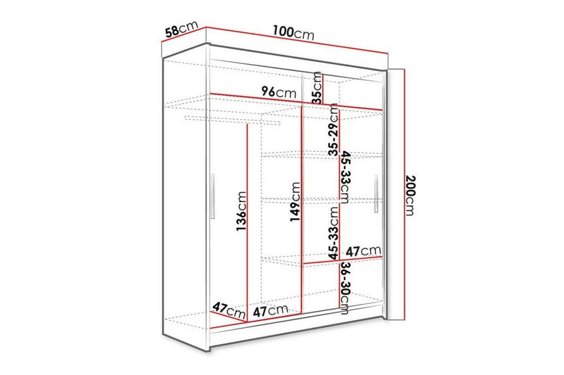 Glenmore Garderob m. Spegel Black - Förvaring - Klädförvaring - Garderob & garderobssystem