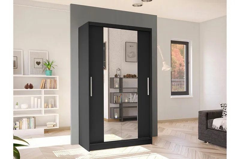 Glenmore Garderob m. Spegel Black - Förvaring - Klädförvaring - Garderob & garderobssystem