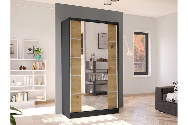 Glenmore Garderob m. Spegel Black - Förvaring - Klädförvaring - Garderob & garderobssystem