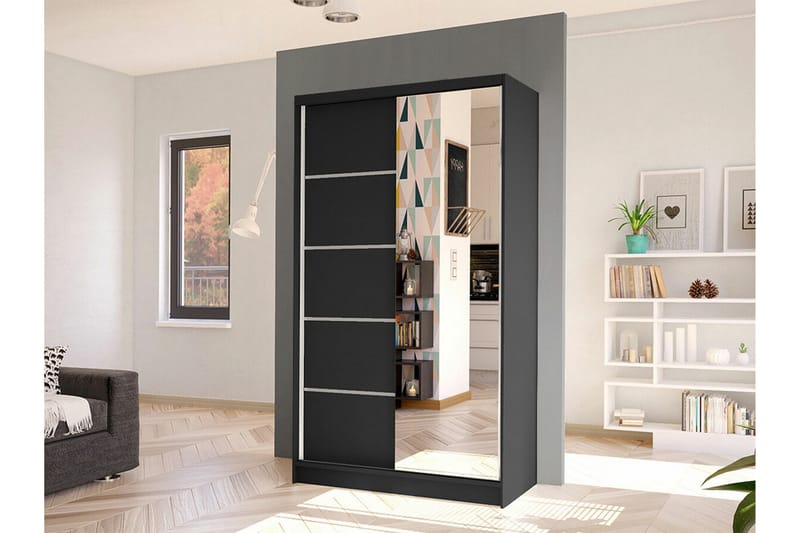 Glenmore Garderob m. Spegel Black - Förvaring - Klädförvaring - Garderob & garderobssystem