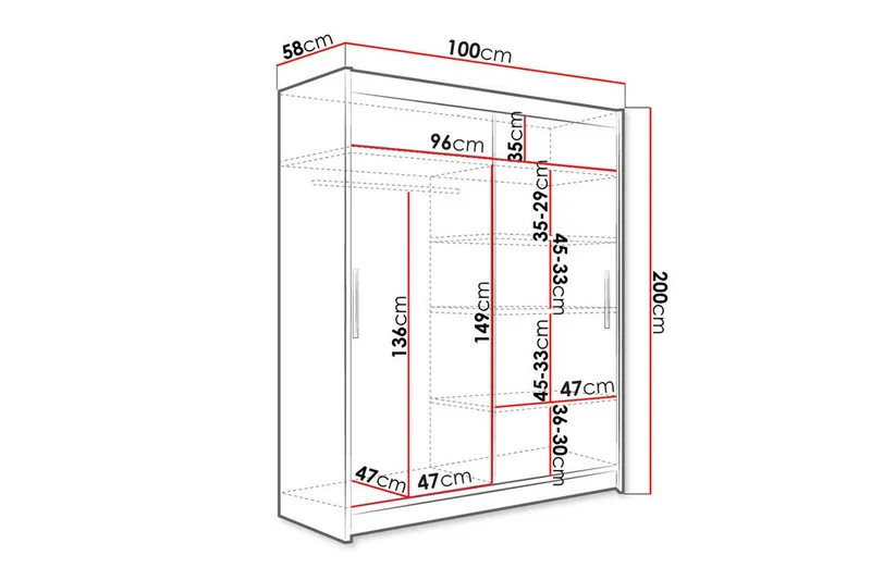 Glenmore Garderob m. Spegel Brown - Förvaring - Klädförvaring - Garderob & garderobssystem